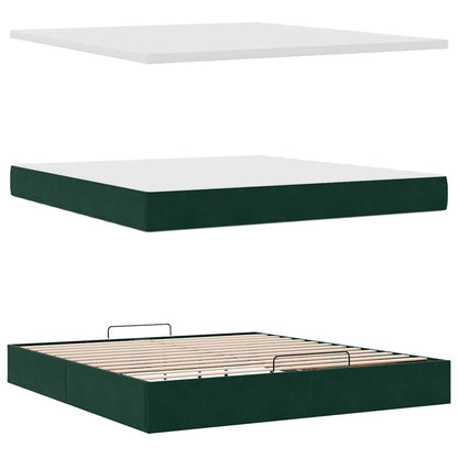 Struttura Letto Pouf con Materasso 180x200 cm in Velluto