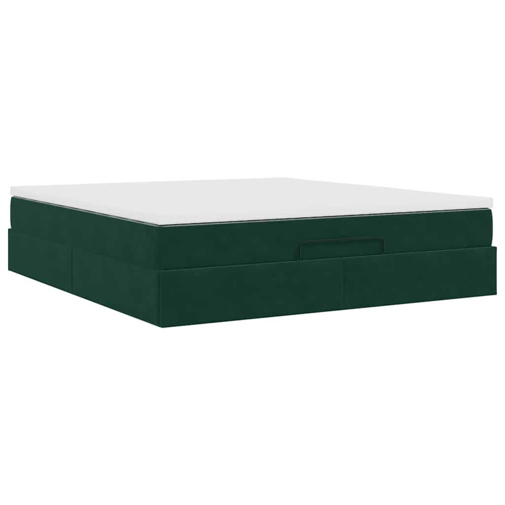Struttura Letto Pouf con Materasso 180x200 cm in Velluto