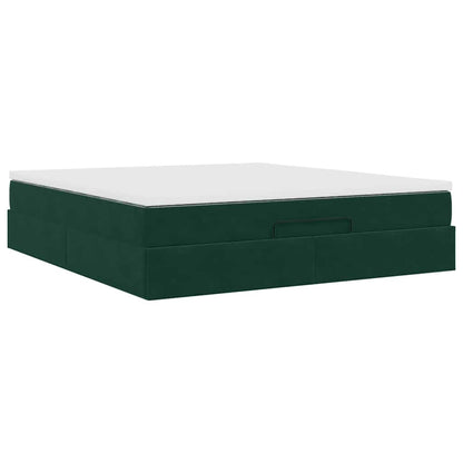 Struttura Letto Pouf con Materasso 180x200 cm in Velluto