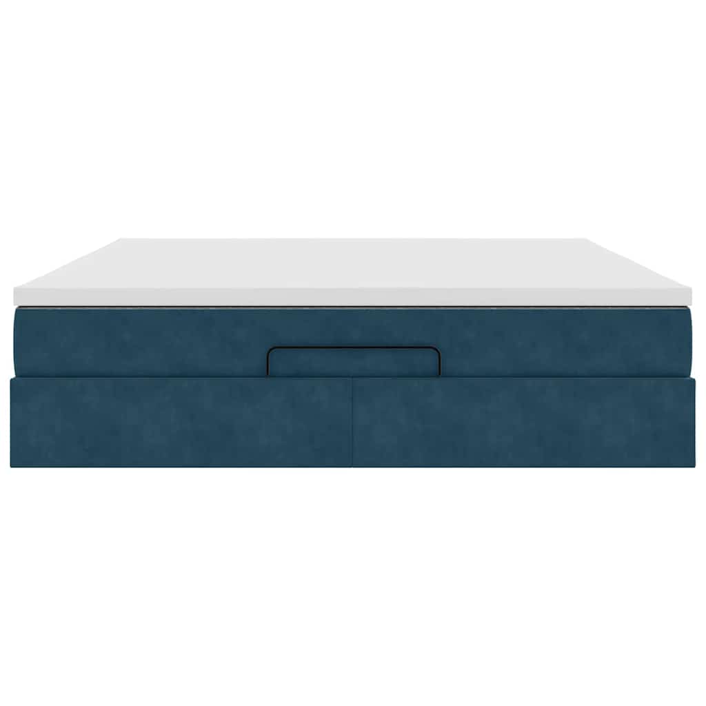 Struttura Letto Pouf con Materasso 180x200 cm in Velluto