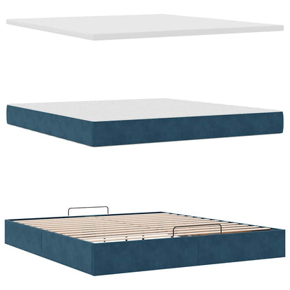 Struttura Letto Pouf con Materasso 180x200 cm in Velluto