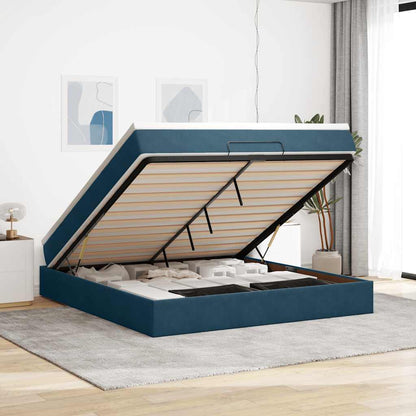 Struttura Letto Pouf con Materasso 180x200 cm in Velluto