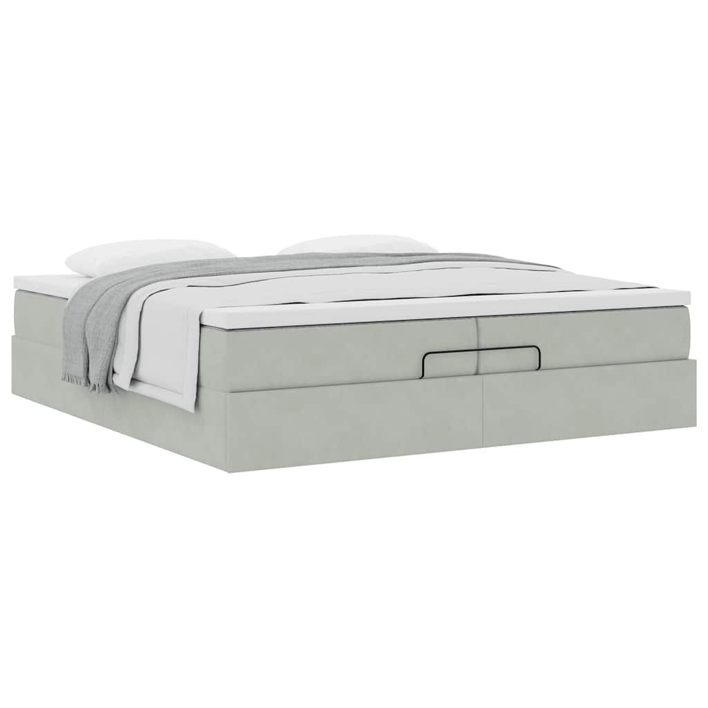 Struttura Letto Pouf con Materassi 200x200 cm Velluto | homemem39