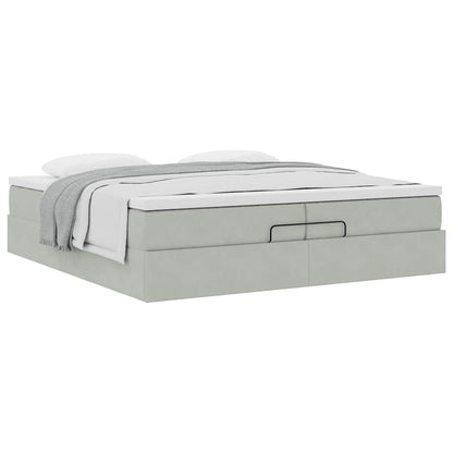 Struttura Letto Pouf con Materassi 200x200 cm Velluto | homemem39