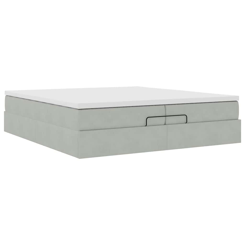 Struttura Letto Pouf con Materassi 200x200 cm Velluto | homemem39