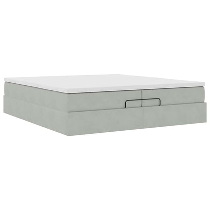 Struttura Letto Pouf con Materassi 200x200 cm Velluto | homemem39
