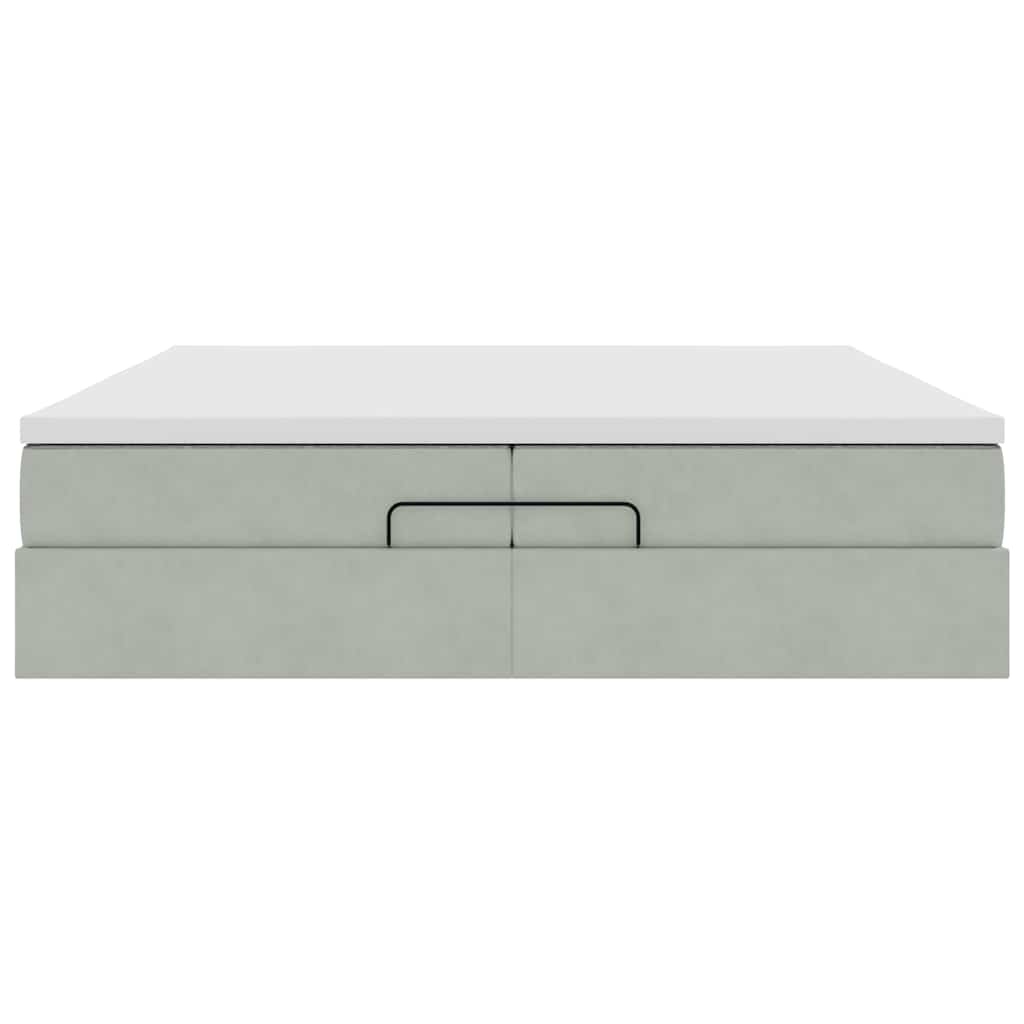Struttura Letto Pouf con Materassi 200x200 cm Velluto | homemem39