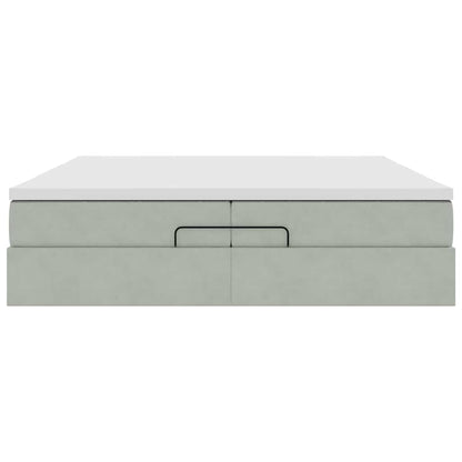 Struttura Letto Pouf con Materassi 200x200 cm Velluto | homemem39
