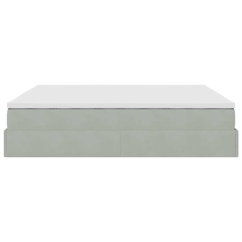 Struttura Letto Pouf con Materassi 200x200 cm Velluto | homemem39