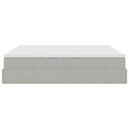 Struttura Letto Pouf con Materassi 200x200 cm Velluto | homemem39