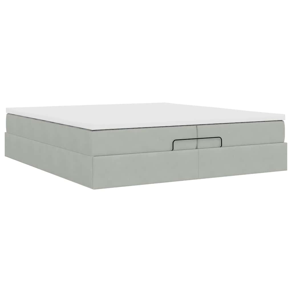 Struttura Letto Pouf con Materassi 200x200 cm Velluto | homemem39