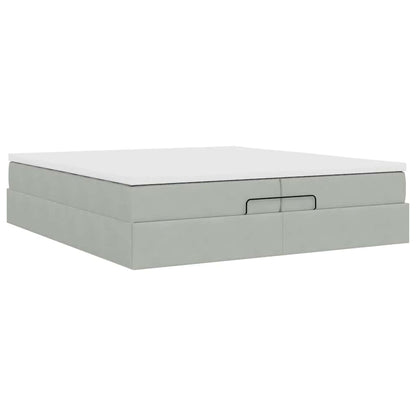 Struttura Letto Pouf con Materassi 200x200 cm Velluto | homemem39