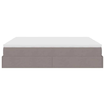 Struttura Letto Pouf con Materassi Tortora 160x200cm in Tessuto