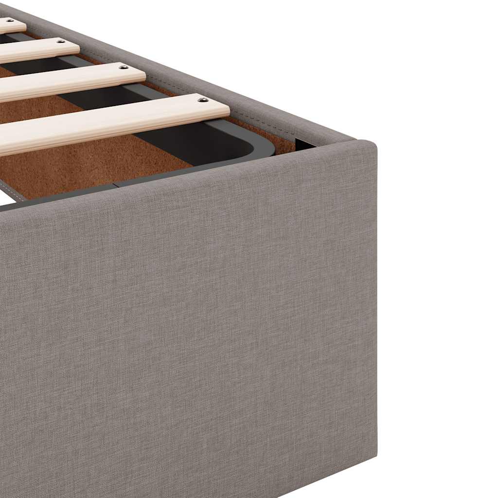 Struttura Letto Pouf con Materassi Tortora 180x200cm in Tessuto