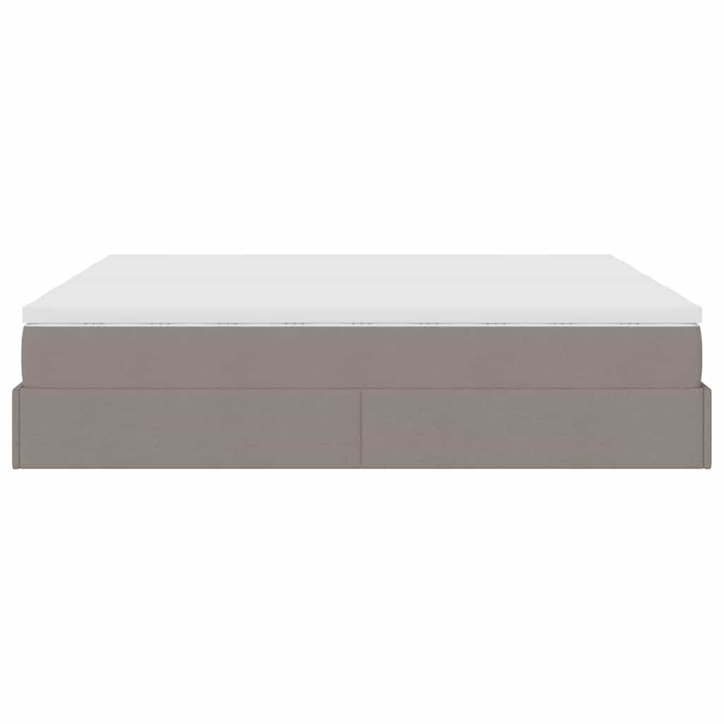 Struttura Letto Pouf con Materassi Tortora 180x200cm in Tessuto
