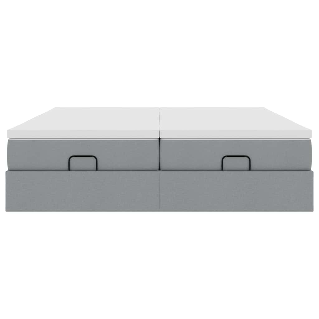 Struttura Letto Pouf con Materassi 200x200 cm in Tessuto - homemem39