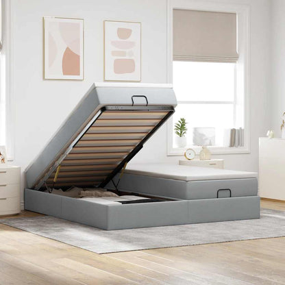 Struttura Letto Pouf con Materassi 200x200 cm in Tessuto - homemem39