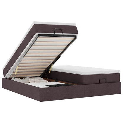 Struttura Letto Pouf con Materassi 200x200 cm in Tessuto - homemem39