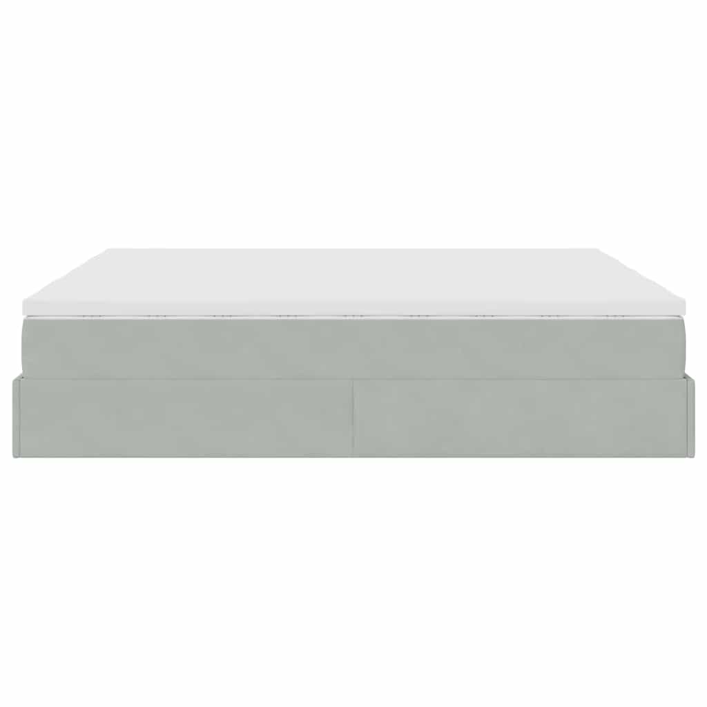 Struttura Letto Pouf con Materassi 160x200 cm in Velluto