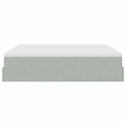 Struttura Letto Pouf con Materassi 160x200 cm in Velluto