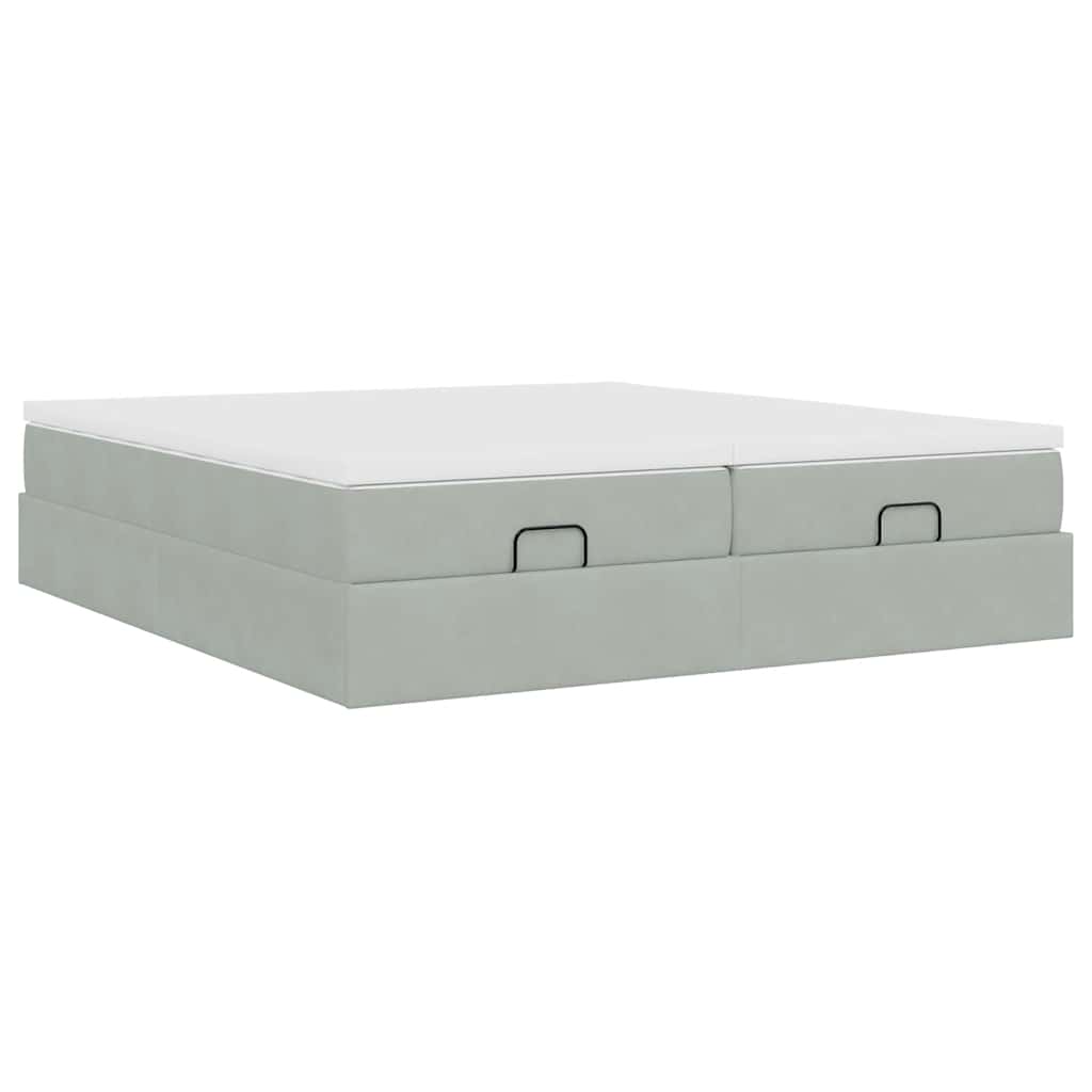 Struttura Letto Pouf con Materassi 160x200 cm in Velluto