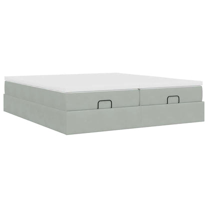 Struttura Letto Pouf con Materassi 160x200 cm in Velluto