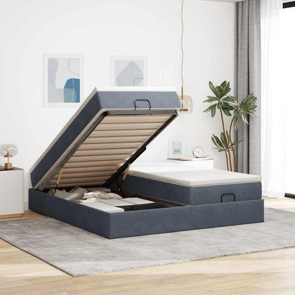Struttura Letto Pouf con Materassi 160x200 cm in Velluto