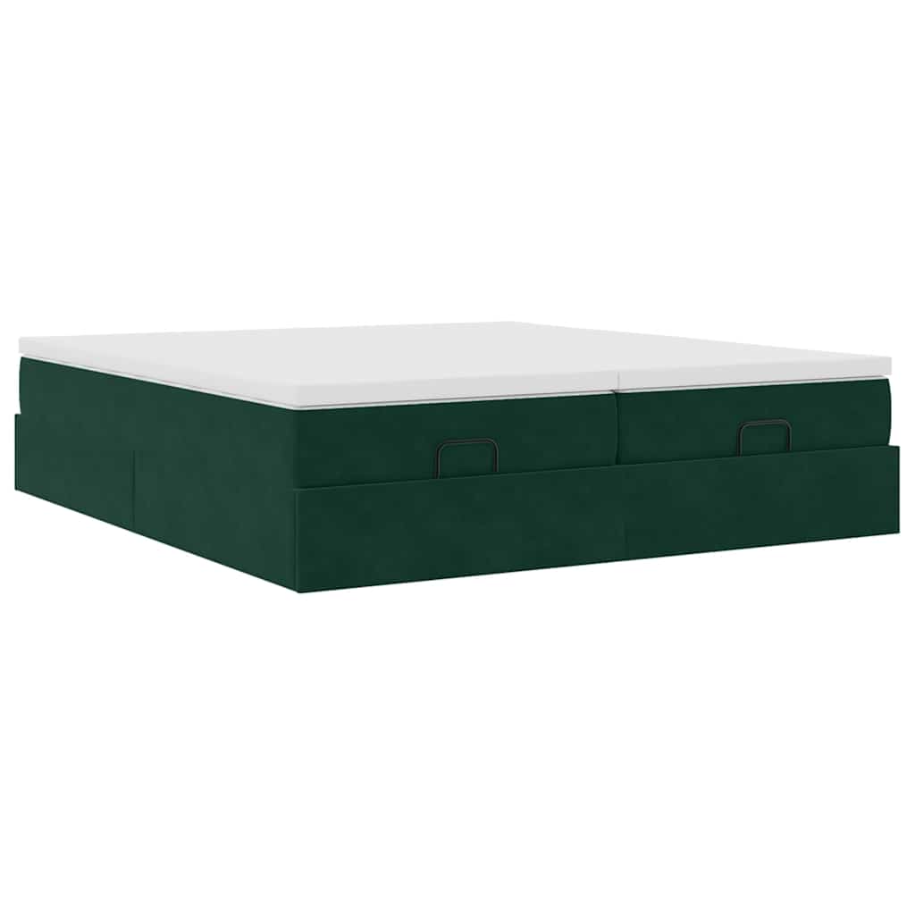 Struttura Letto Pouf con Materassi 160x200 cm Velluto