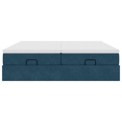 Struttura Letto Pouf con Materassi 160x200 cm Velluto