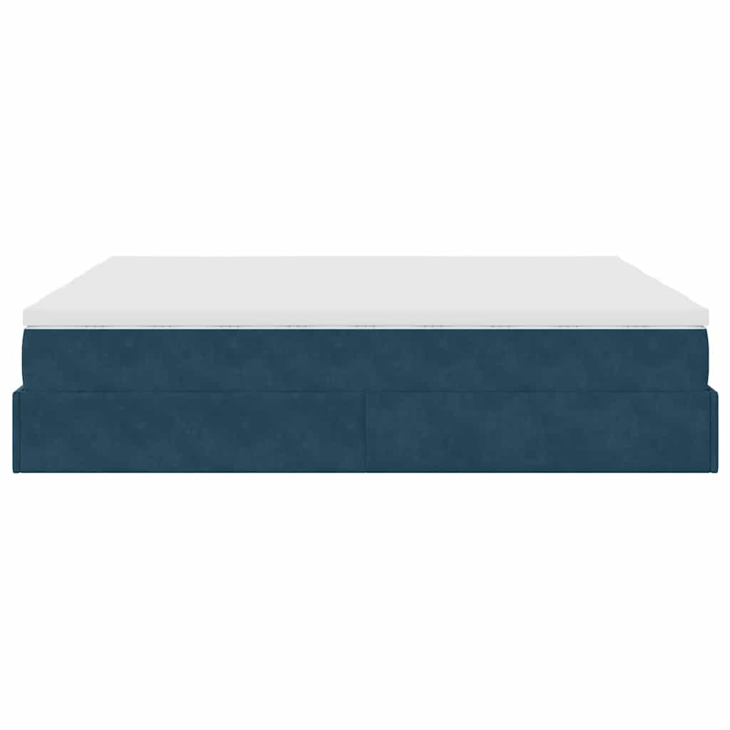 Struttura Letto Pouf con Materassi 160x200 cm Velluto
