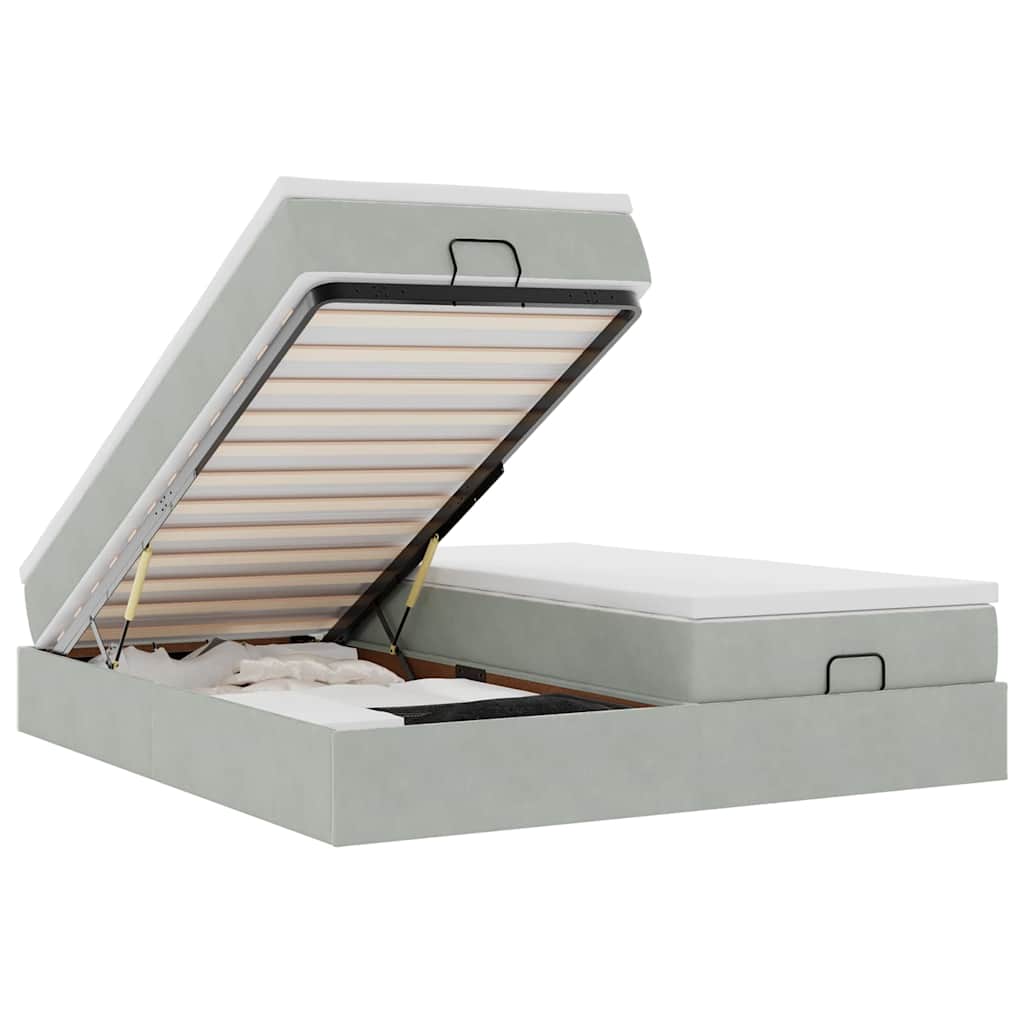 Struttura Letto Pouf con Materassi 180x200 cm Velluto - homemem39