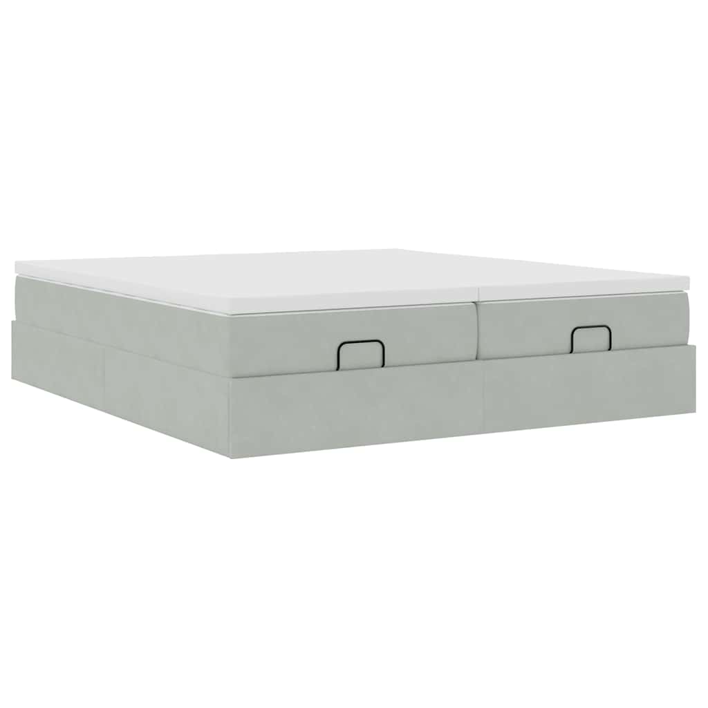 Struttura Letto Pouf con Materassi 180x200 cm Velluto
