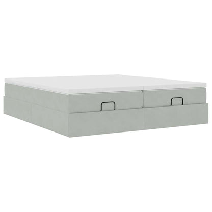Struttura Letto Pouf con Materassi 180x200 cm Velluto