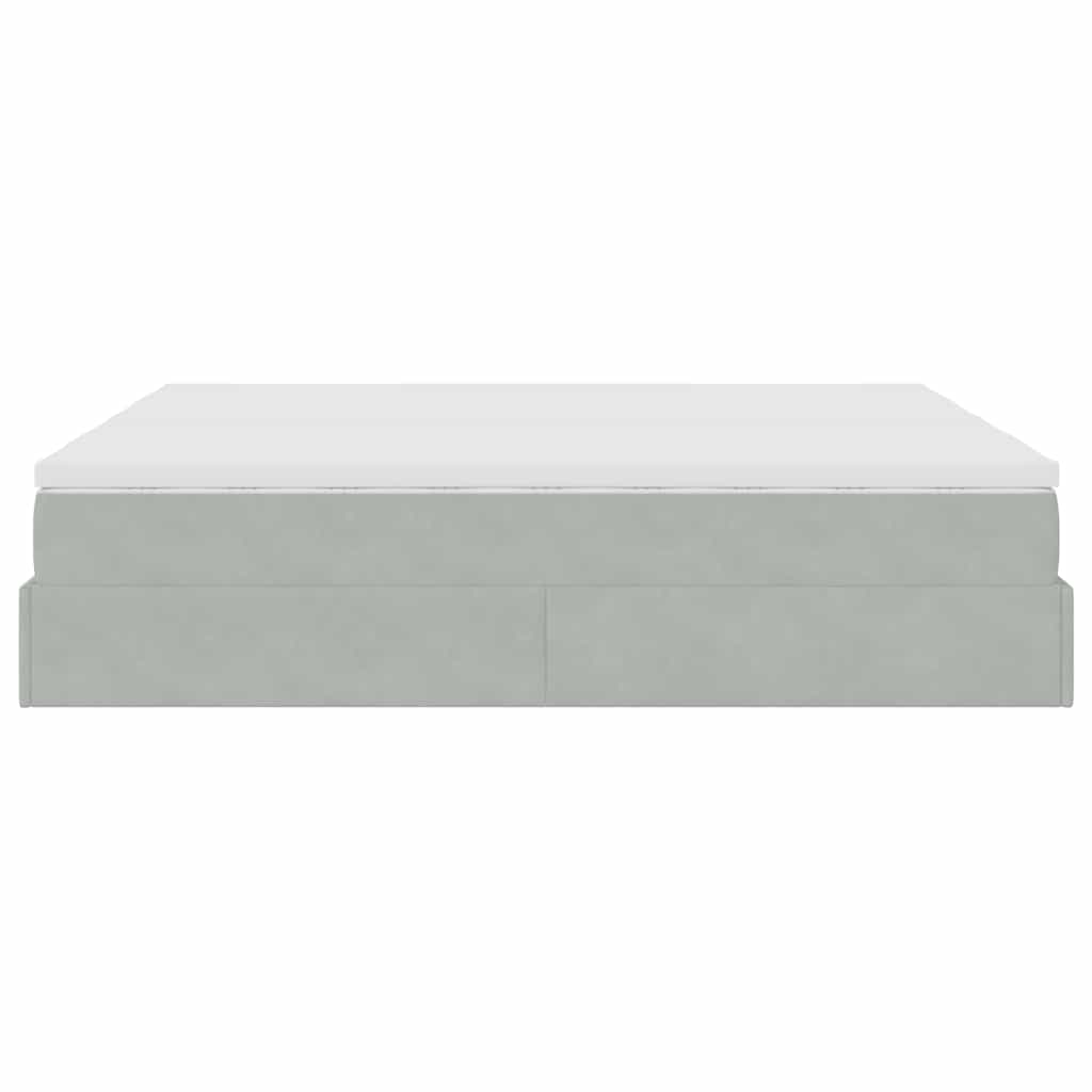 Struttura Letto Pouf con Materassi 180x200 cm Velluto