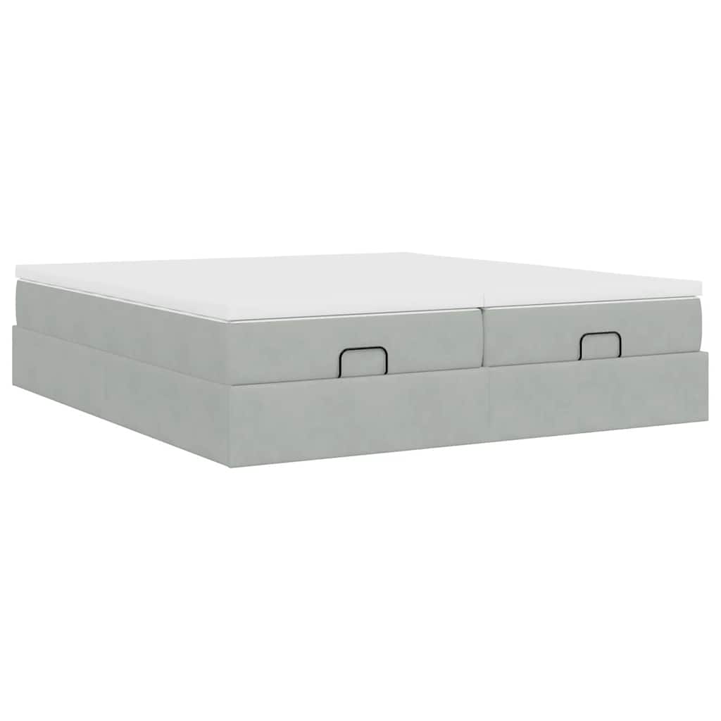 Struttura Letto Pouf con Materassi 180x200 cm Velluto