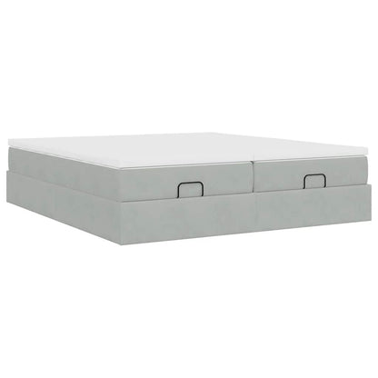 Struttura Letto Pouf con Materassi 180x200 cm Velluto