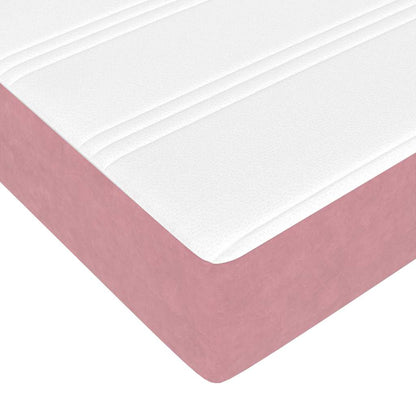 Struttura Letto Pouf con Materassi Rosa 180x200 cm Velluto