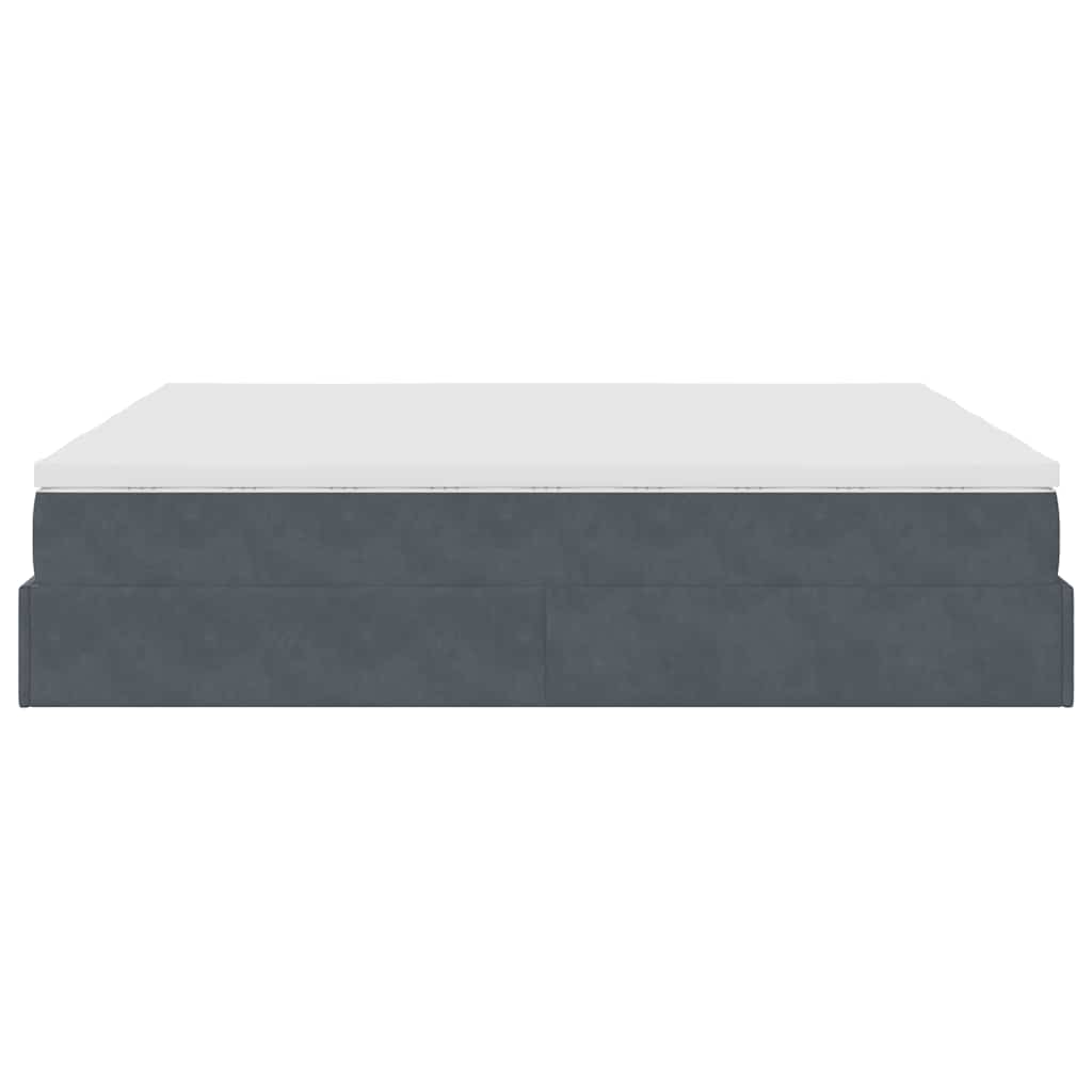 Struttura Letto Pouf con Materassi 200x200 cm Velluto