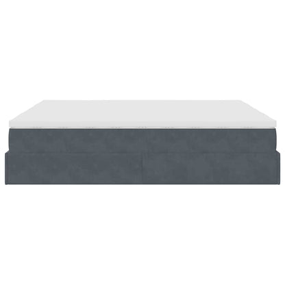 Struttura Letto Pouf con Materassi 200x200 cm Velluto