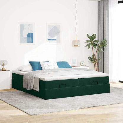 Struttura Letto Pouf con Materassi 200x200 cm Velluto