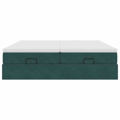 Struttura Letto Pouf con Materassi 200x200 cm Velluto