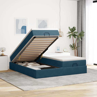 Struttura Letto Pouf con Materassi 200x200 cm Velluto | homemem39