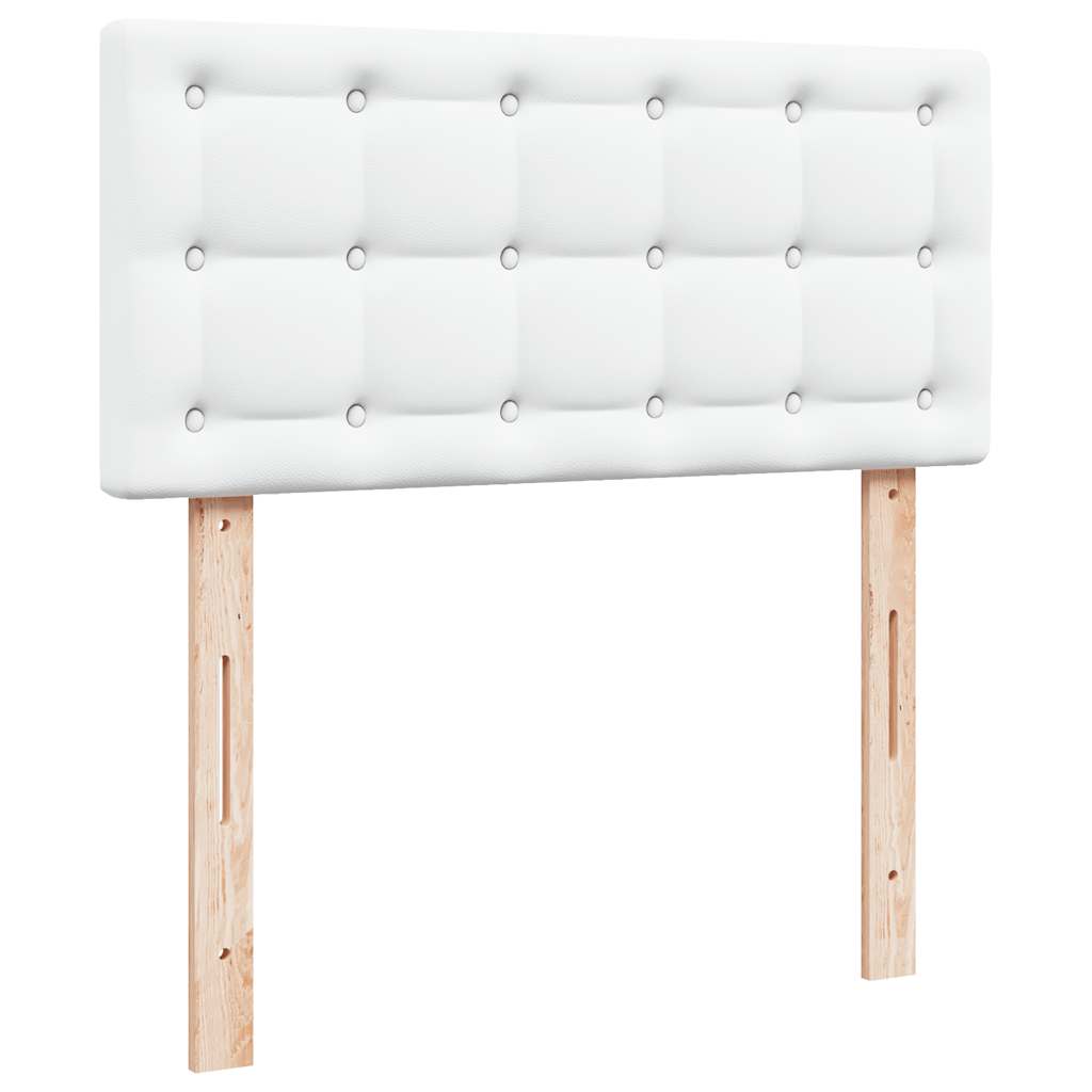 Letto Pouf con Materasso Bianco 80x200 cm Similpelle