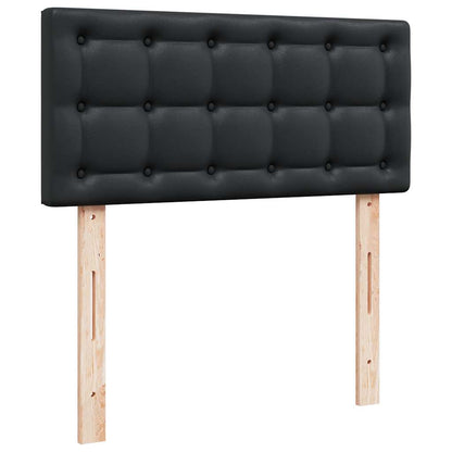 Letto Pouf con Materasso Nero 90x190 cm Similpelle