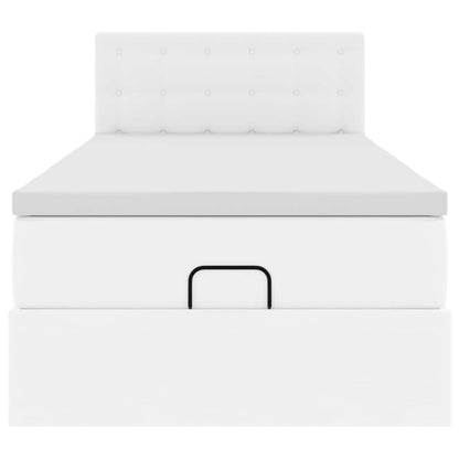 Letto Pouf con Materasso Bianco 90x190 cm Similpelle | homemem39