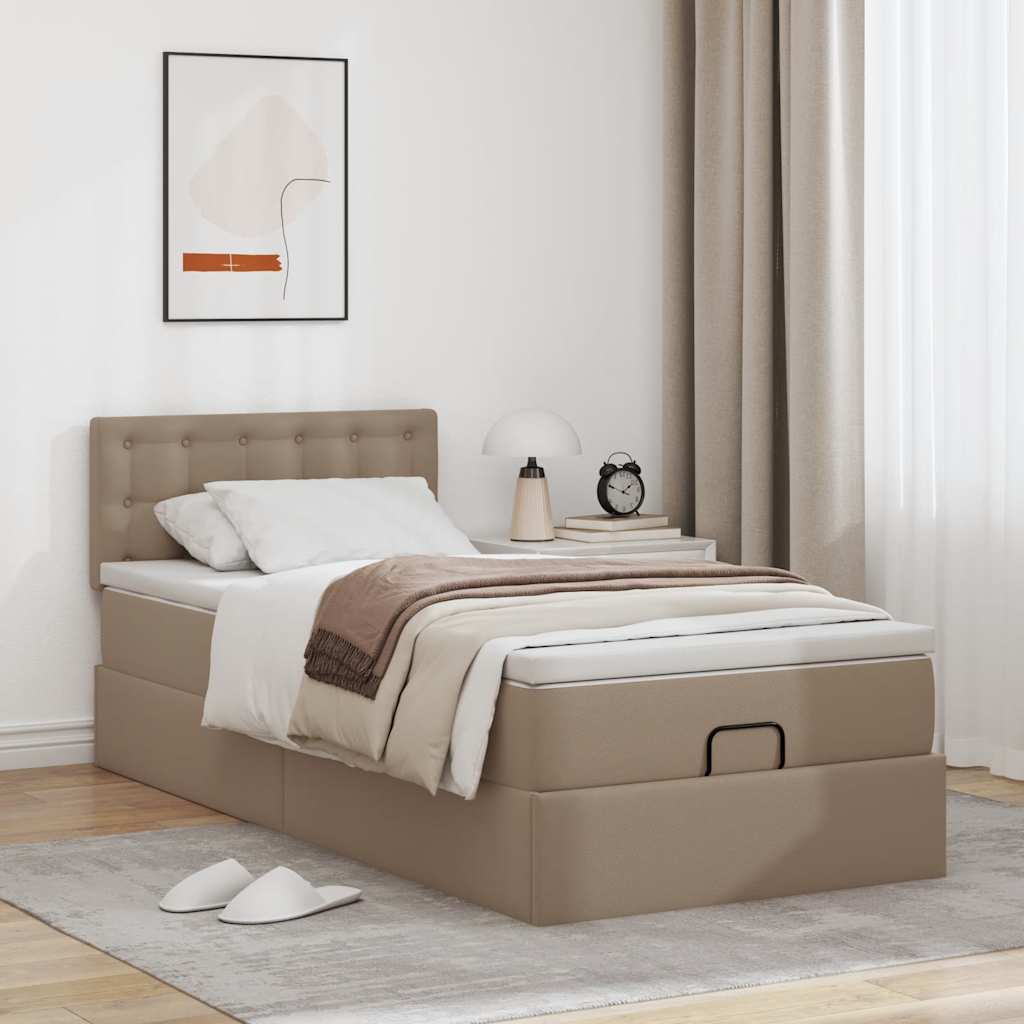 Letto Pouf con Materasso Cappucino Similpelle