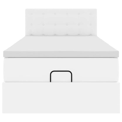 Letto Pouf con Materasso Bianco 90x200 cm Similpelle | homemem39