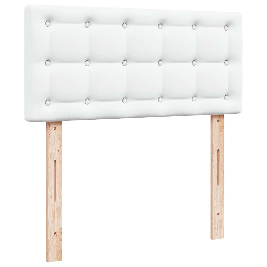 Letto Pouf con Materasso Bianco 90x200 cm Similpelle | homemem39