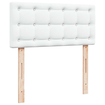 Letto Pouf con Materasso Bianco 90x200 cm Similpelle