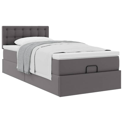 Letto Pouf con Materasso Grigio 100x200 cm Similpelle | homemem39